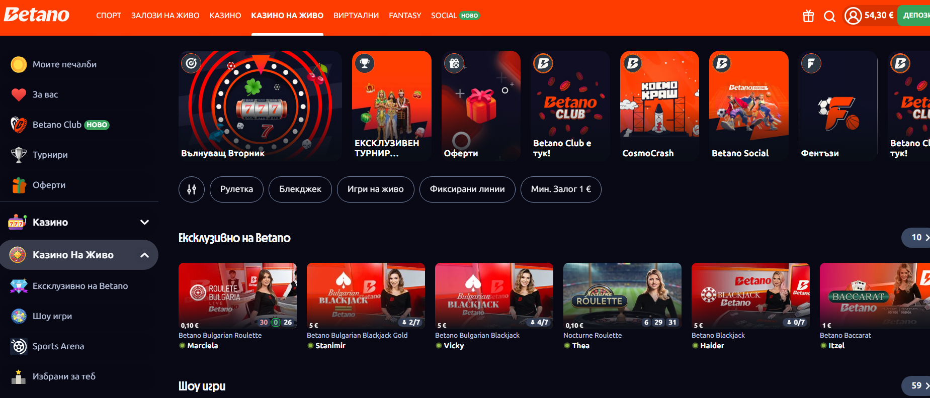 betano live casino